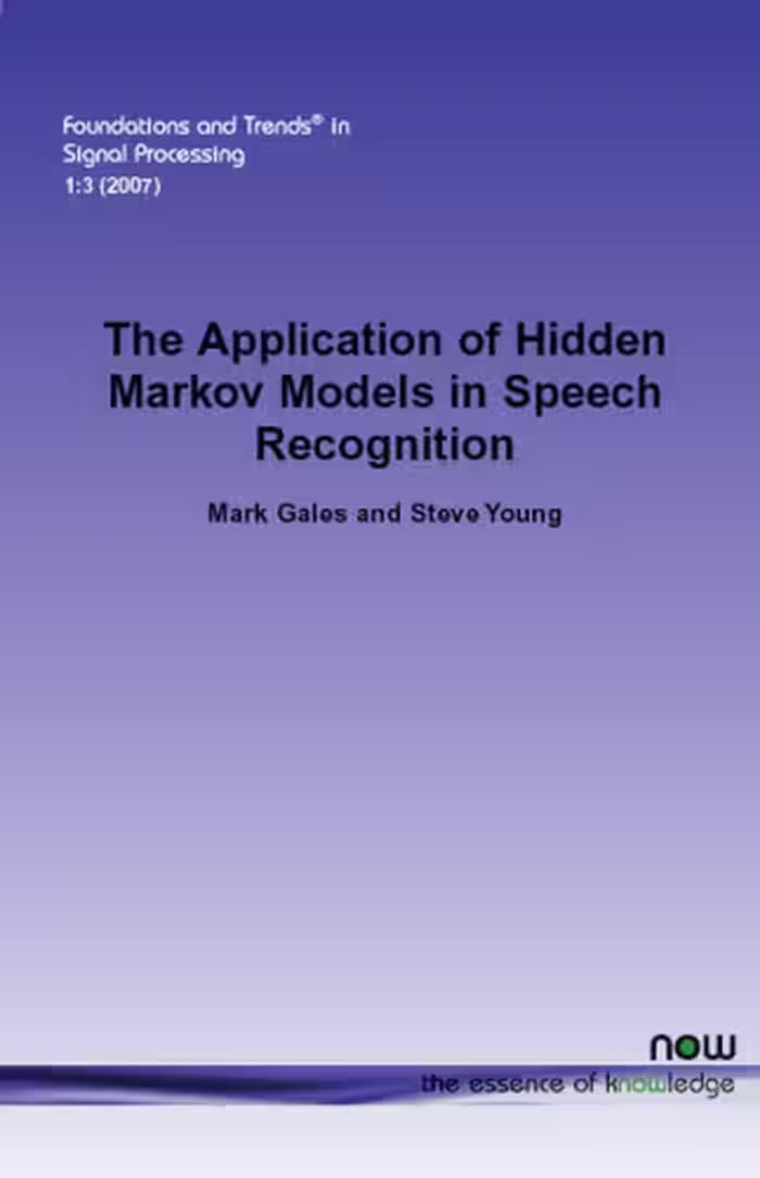 خرید و دانلود نسخه کامل کتاب The Application of Hidden Markov Models in Speech Recognition