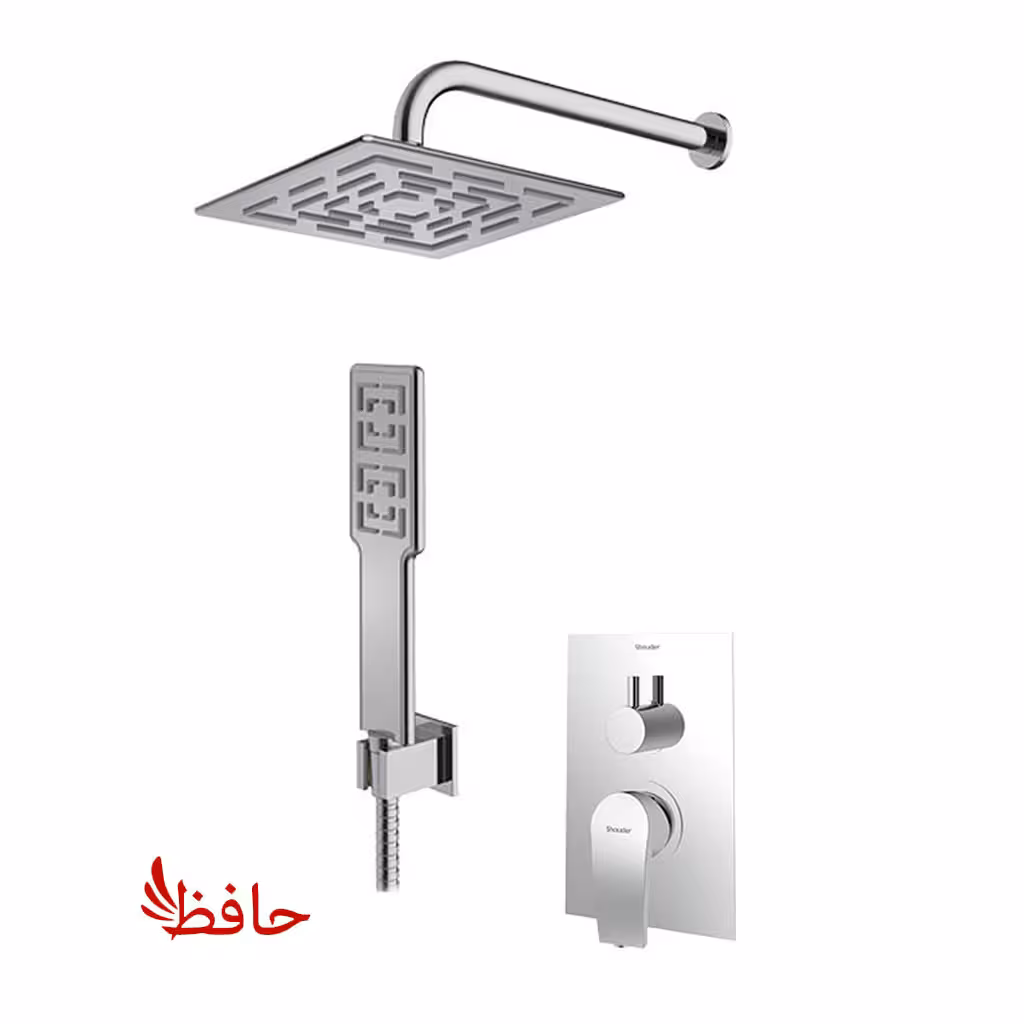 شیر حمام توکار شودر مدل رومر پلاس کروم مات تیپ 3 BRASS