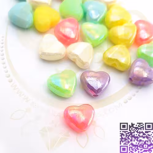 مهره پلاستیکی قلب بسته10گرمی کد15
