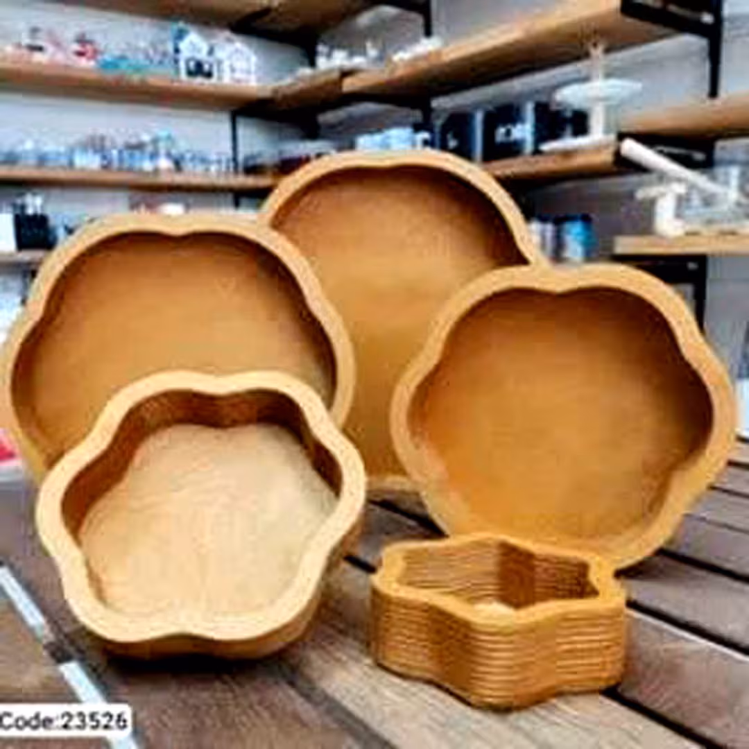 ظرف چوب روس طرح گل 5 پارچه