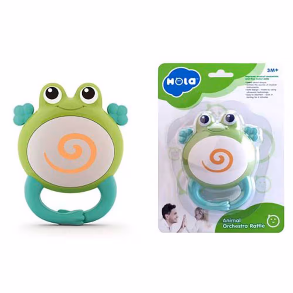 جغجغه طرح قورباغه کد E318B برند هولی تویز