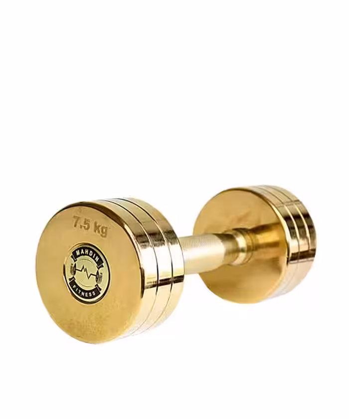 دمبل استیل طلایی 17.5 کیلوگرمی بسته دو عددی