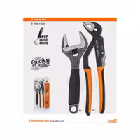 ست آچار فرانسه وآچار شلاقی باهکو – مجموعه ابزار حرفه‌ای با دهانه عریض و فک مقاوم برای کارهای فنی و صنعتی با کیفیت