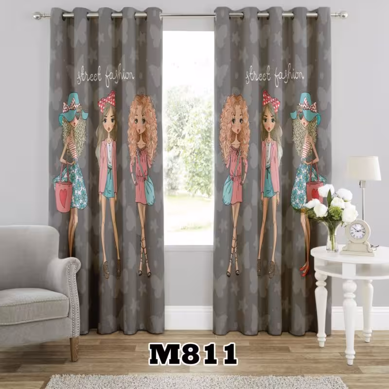 پرده سه بعدی طرح دخترانه