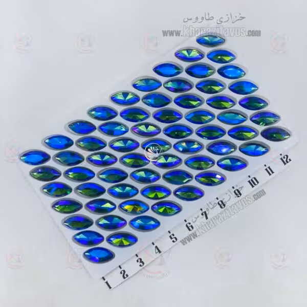 مارکیز چشمی سنگی 7 در 15 ( آبی هفت رنگ ) ورق 63 عددی