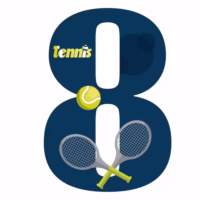 استند رومیزی تولد مدل عدد 8 طرح تنیس کد 1361