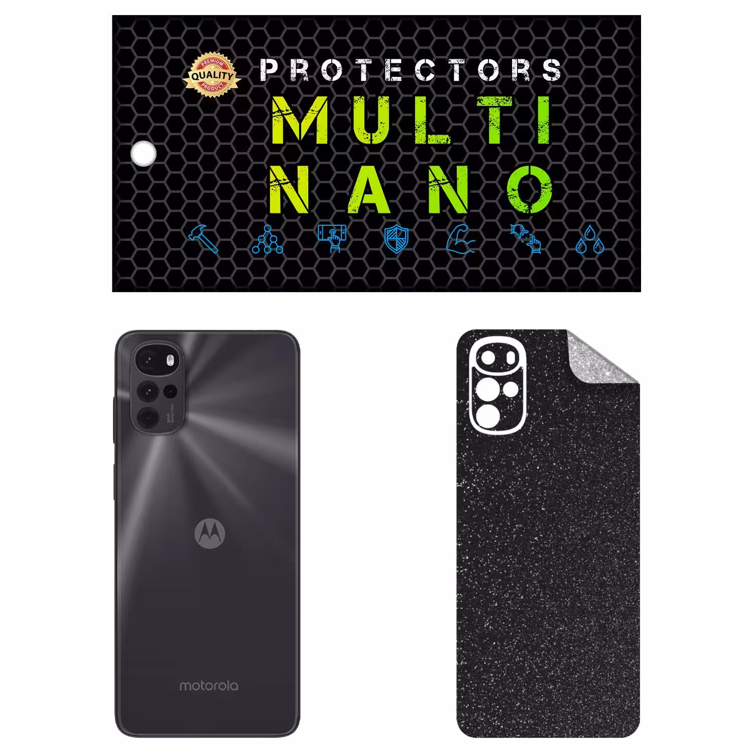 برچسب پوششی کهکشانی مولتی نانو مدل X-F1G برای پشت موبایل موتورولا Moto G22