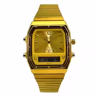 سیتیزن 2 زمانه CITIZEN 30-3186GN-4W-S موتور ژاپن ،، کلا طلایی بدون چراغ لایت