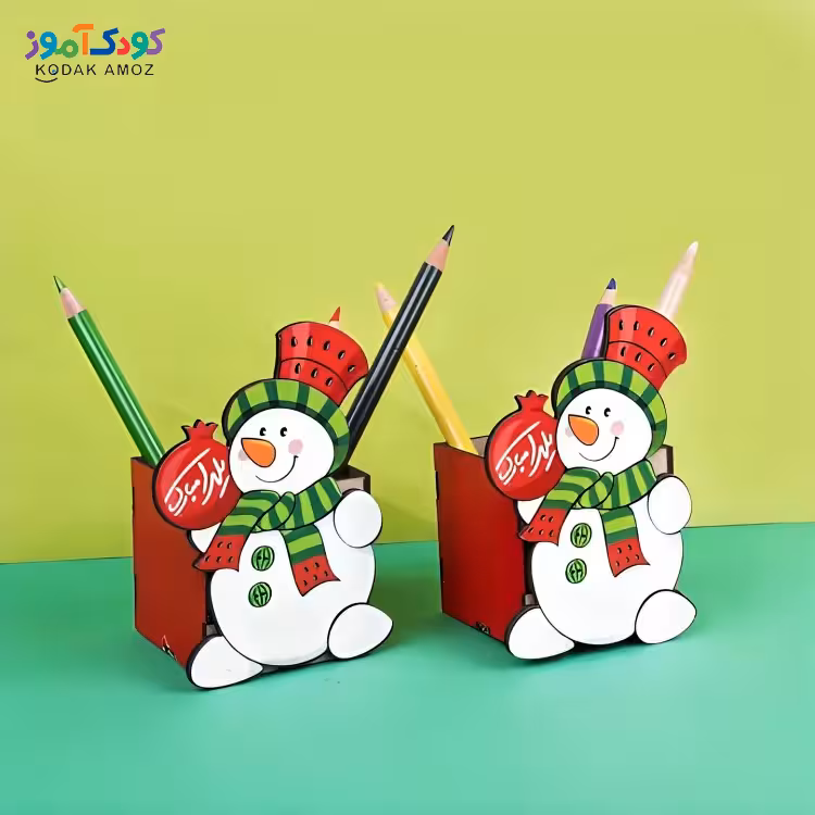 جاقلمی چوبی حراجی طرح آدم برفی یلدایی