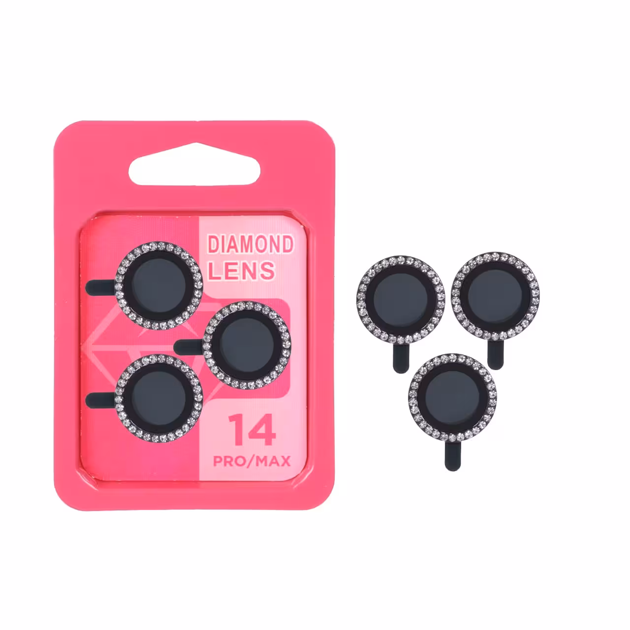 محافظ لنز رینگی اورجینال نگین دار Apple iphone 14 Pro Max / 14 Pro / 15 Pro max - بنفش (پک دار)