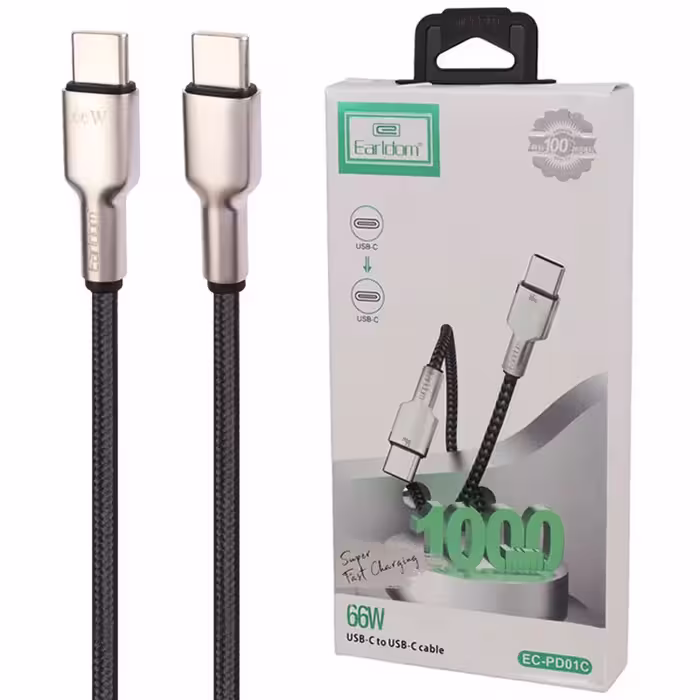 کابل دوسر Type-C ارلدام مدل EC-PD01C با قابلیت شارژ سریع و طول 1 متر
