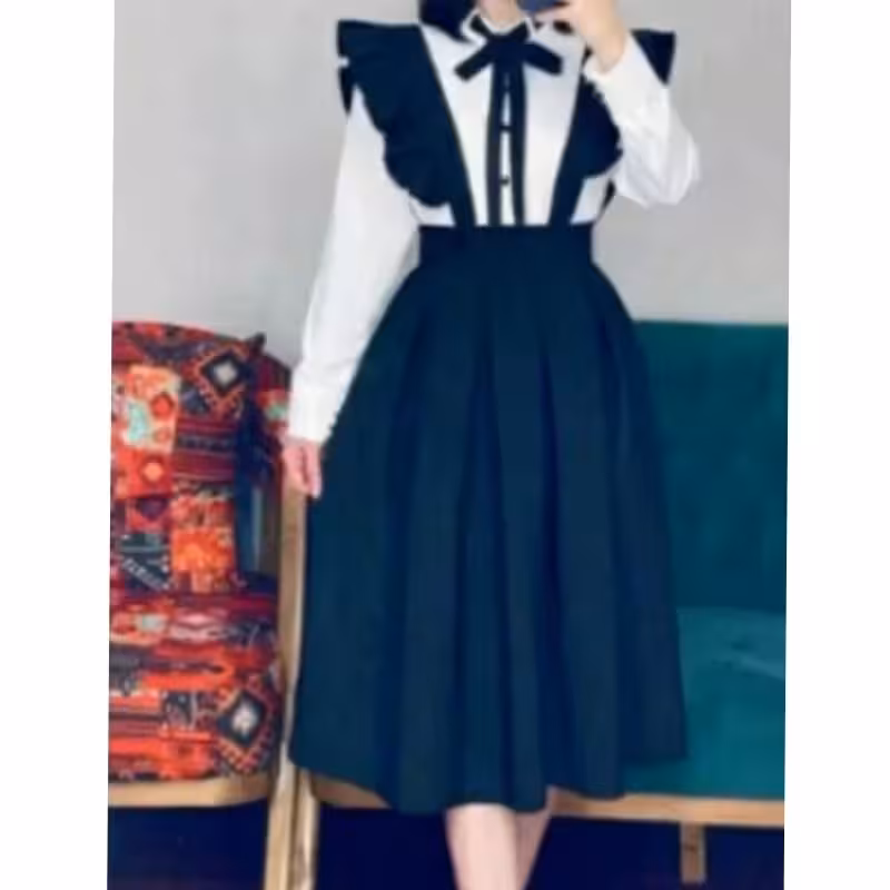 شومیز و دامن ساسبند دار دخترانه