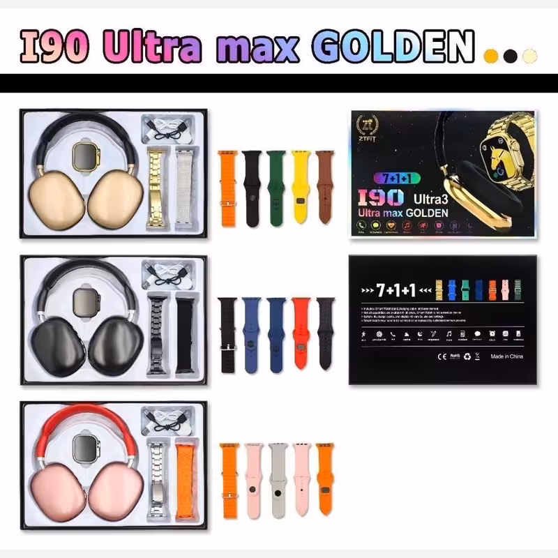 ساعت هوشمند I90 ULTRA MAX با هدفون و هفت بند