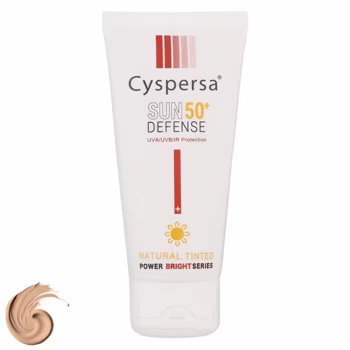 کرم ضد آفتاب رنگی سیسپرسا، SPF 50، مدل power bright NT، مناسب انواع پوست با تنالیته رنگ متوسط