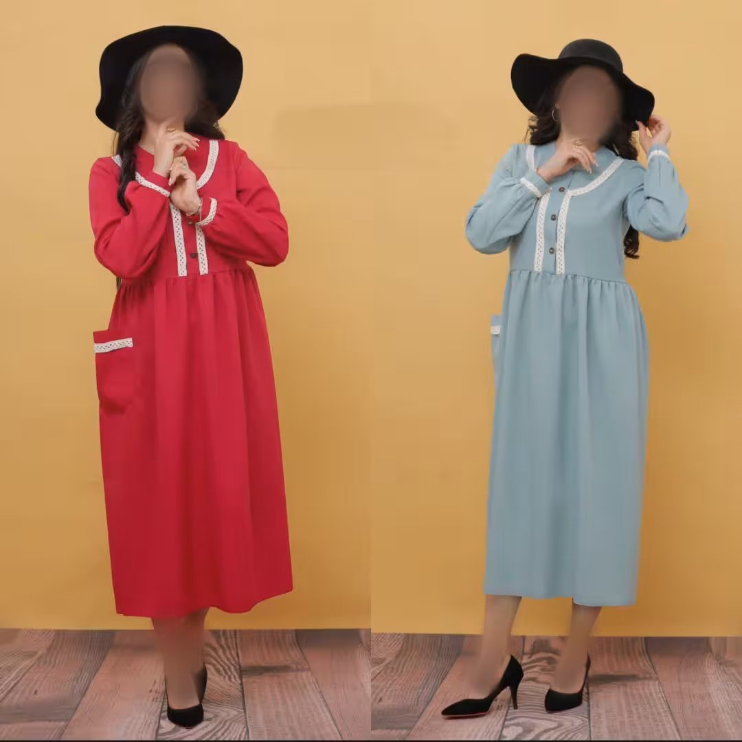 پیراهن مانتویی پوشیده کرپ سایزبزرگ ترمه