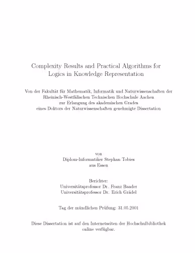 خرید و دانلود نسخه کامل کتاب Complexity Results and Practical Algorithms for Logics in Knowledge Representation [PhD Thesis]