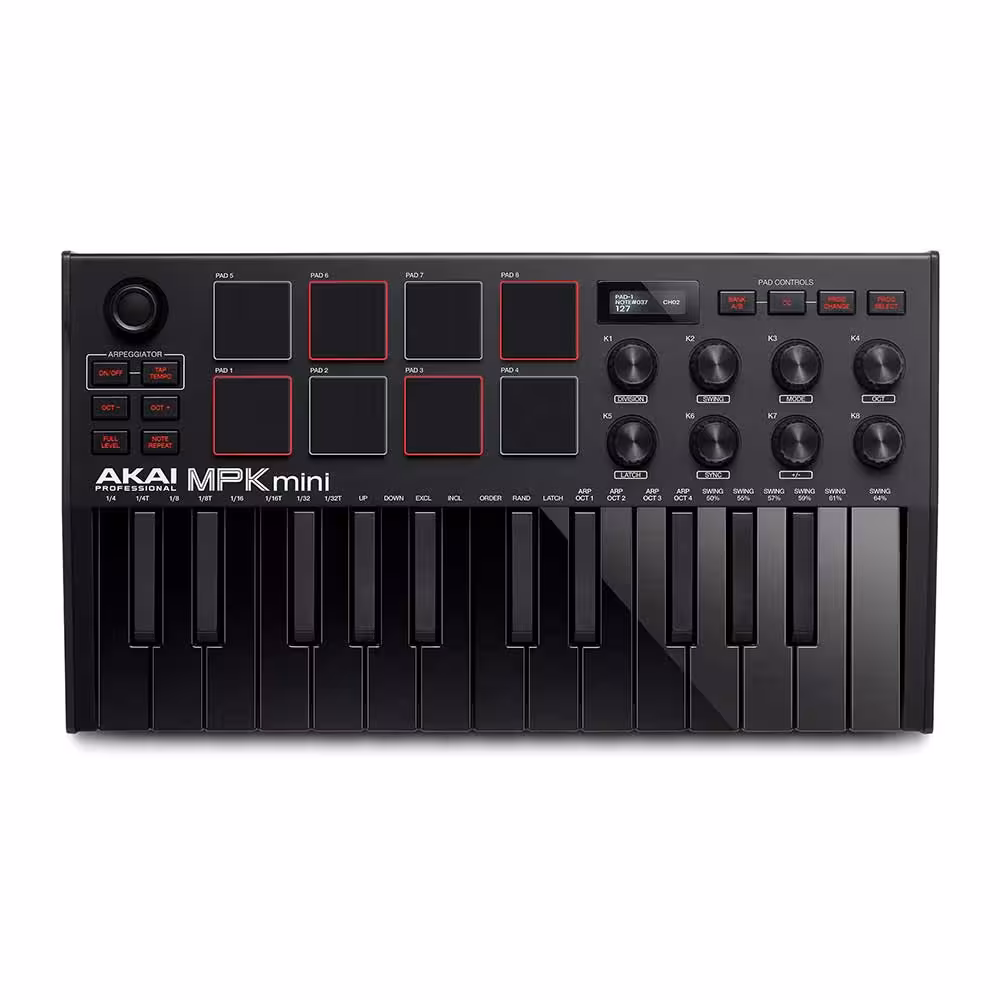 میدی کنترلر آکایی مدل MPK mini MK3 BlackAKAI MPK mini MK3 Black Midi Controller