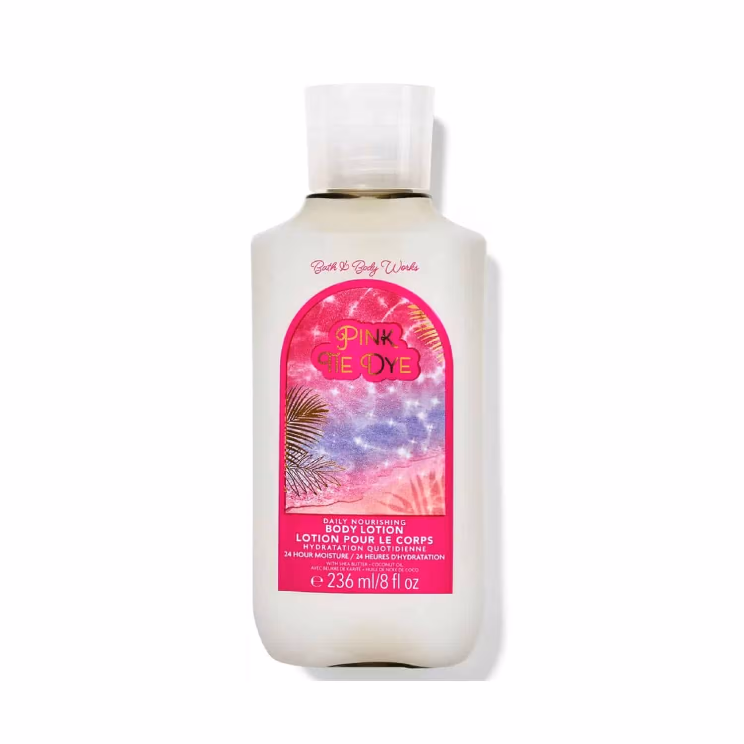 لوسیون بدن بس اند بادی ورکز مدل Pink Tie Dye Lotion حجم 236 میلی لیتر