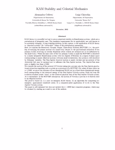 خرید و دانلود نسخه کامل کتاب KAM stability and celestial mechanics