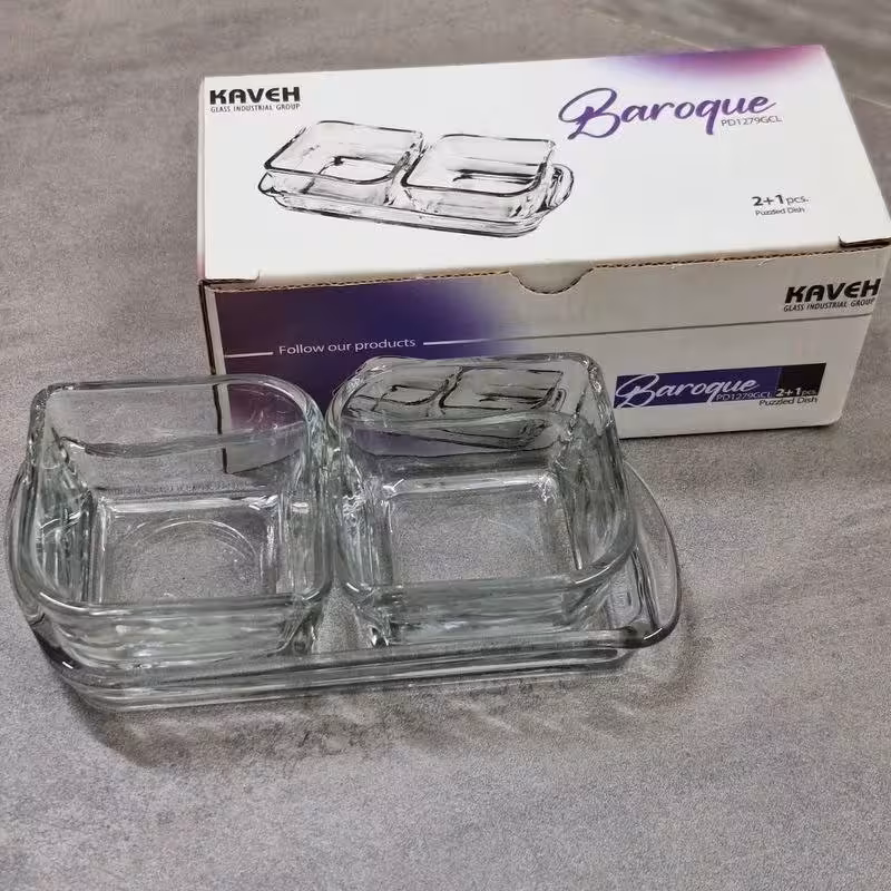 اردوخوری دو خانه بلور باروک | amazonchi