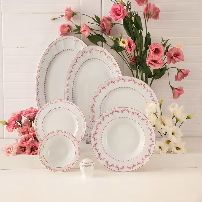 سرویس 29 پارچه 6 نفره طرح فرانسیس صورتی