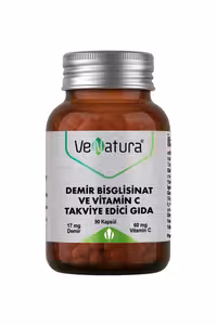 قرص ویتامین سی و بیس گلیسینات آهن Venatura بسته 90 عددی