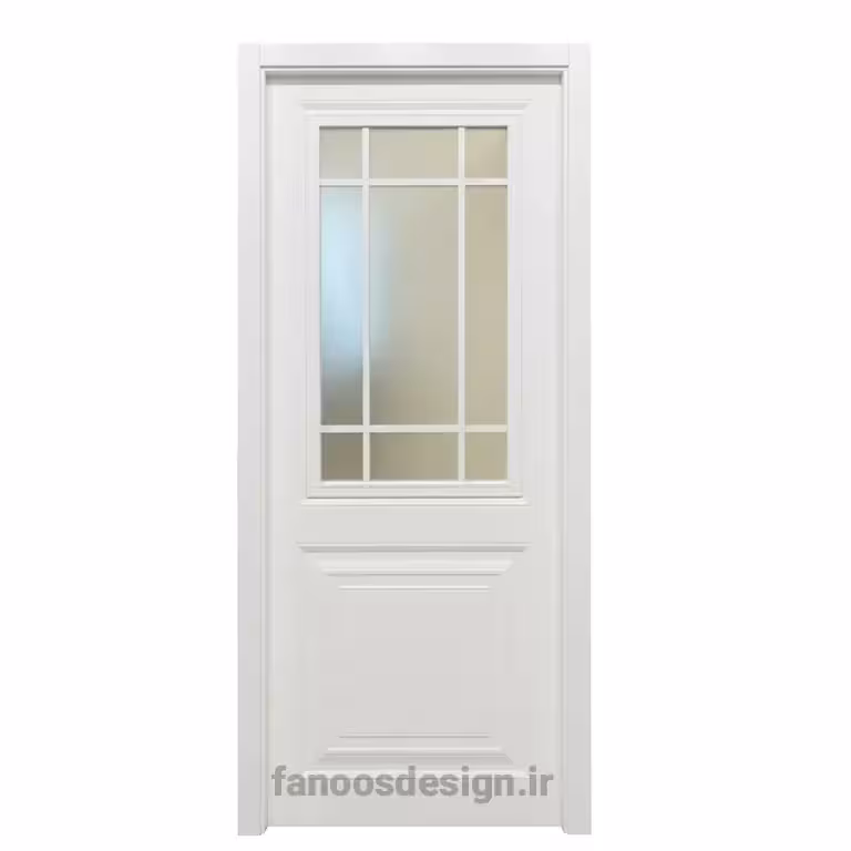 درب سفید مدرن با شیشه مات مدل مارکیوو  کد 30537