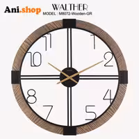 ساعت دیواری قطر 80 ترکیب چوب و فلز M_8072_Wooden _GR