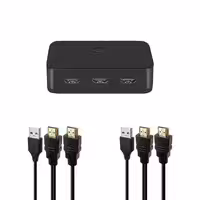 سوئیچ KVM دو پورت HDMI/USB همراه با کابل مدل 024