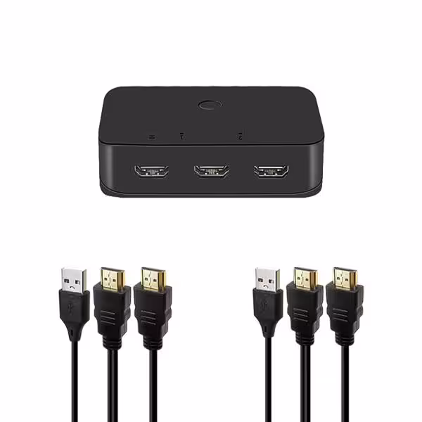 سوئیچ KVM دو پورت HDMI/USB همراه با کابل مدل 024