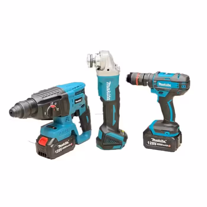 ست 3 قلو (بتن کن , مینی سنگ , دریل ) شارژی ماکیتا مدل 128V