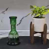 شیشه قلیان نیلی بزرگ کریستال سنگی رنگ ثابت