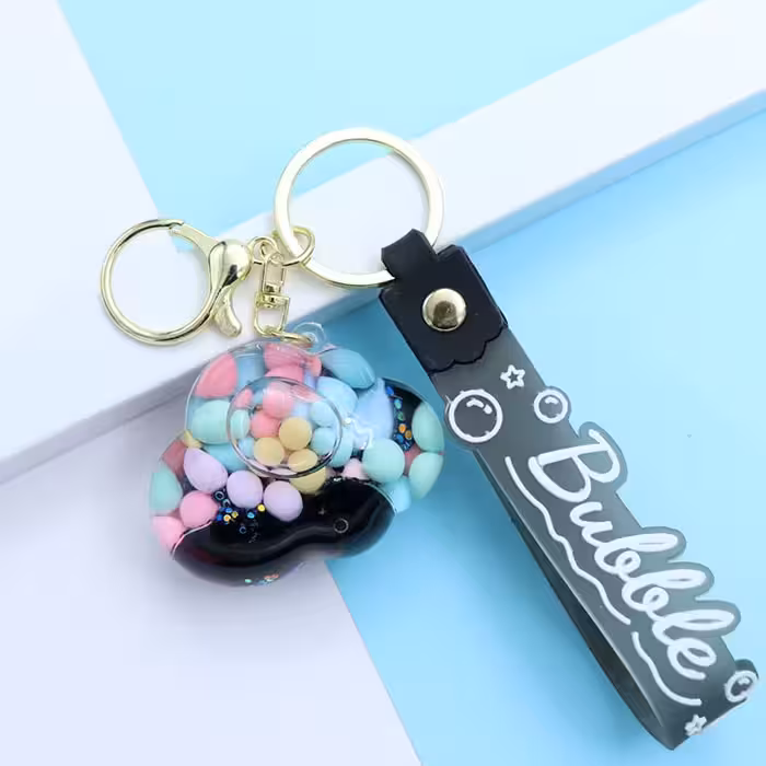 سرکلیدی شیشه ای آویز کیف آکواریومی ابر مشکی 33854