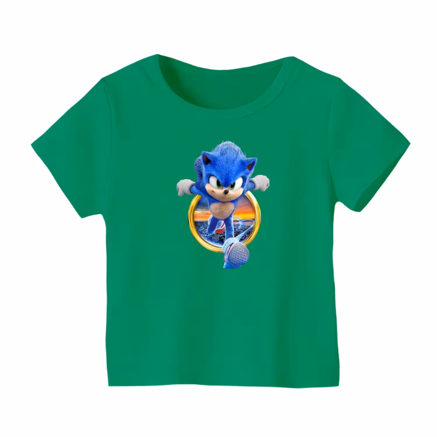 تی شرت آستین کوتاه بچگانه مدل سونیک کد 1 رنگ سبز