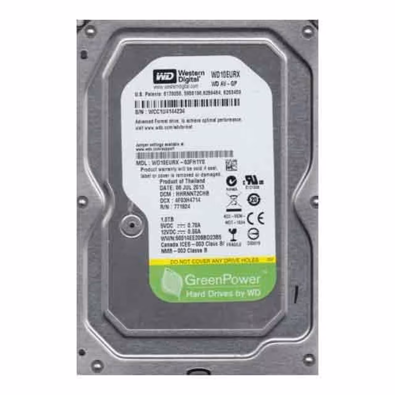 هارد دیسک اینترنال PC وسترن دیجیتال سری سبز ظرفیت 1 ترابایت