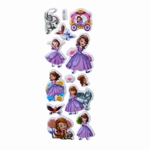 استیکر برجسته طرح دخترانه بسته 12 عددی