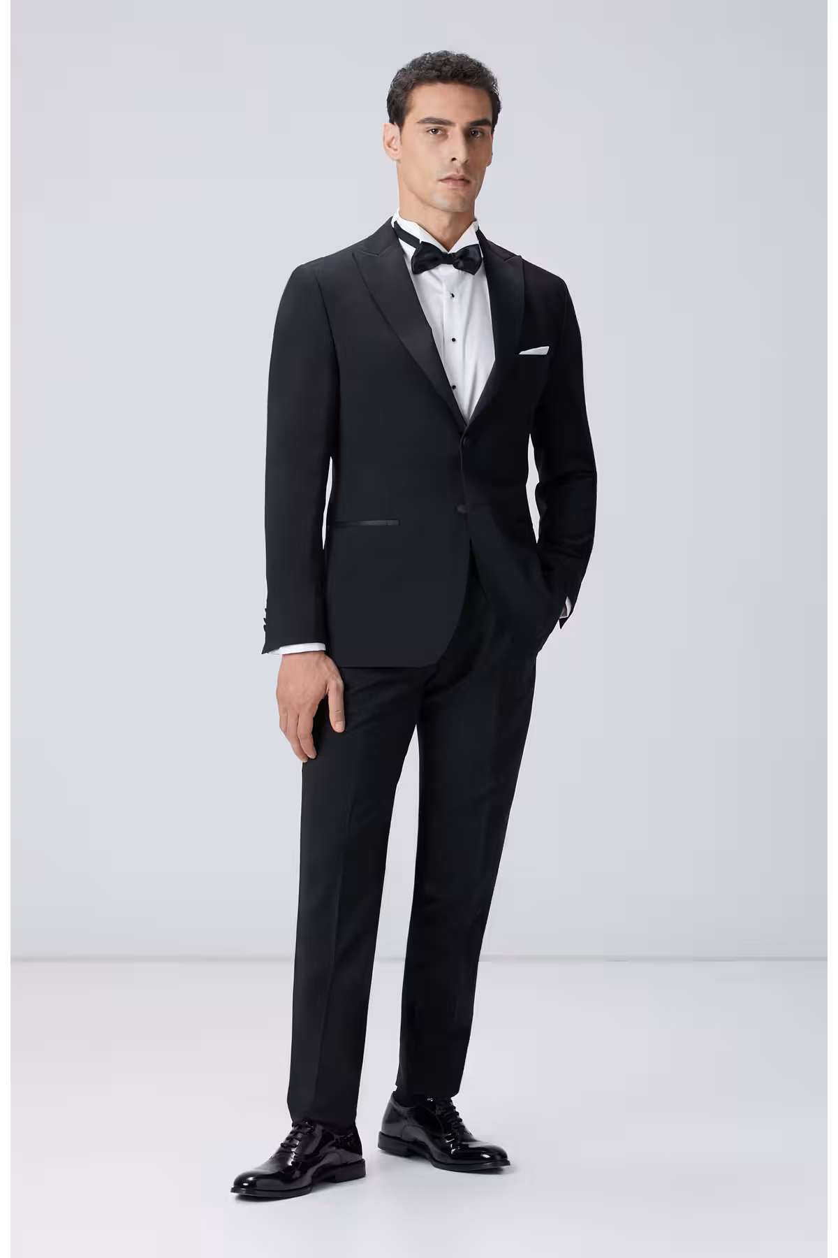 اسموکینگ مردانه کت و شلوار توکسدو مخلوط پشم سیاه Network