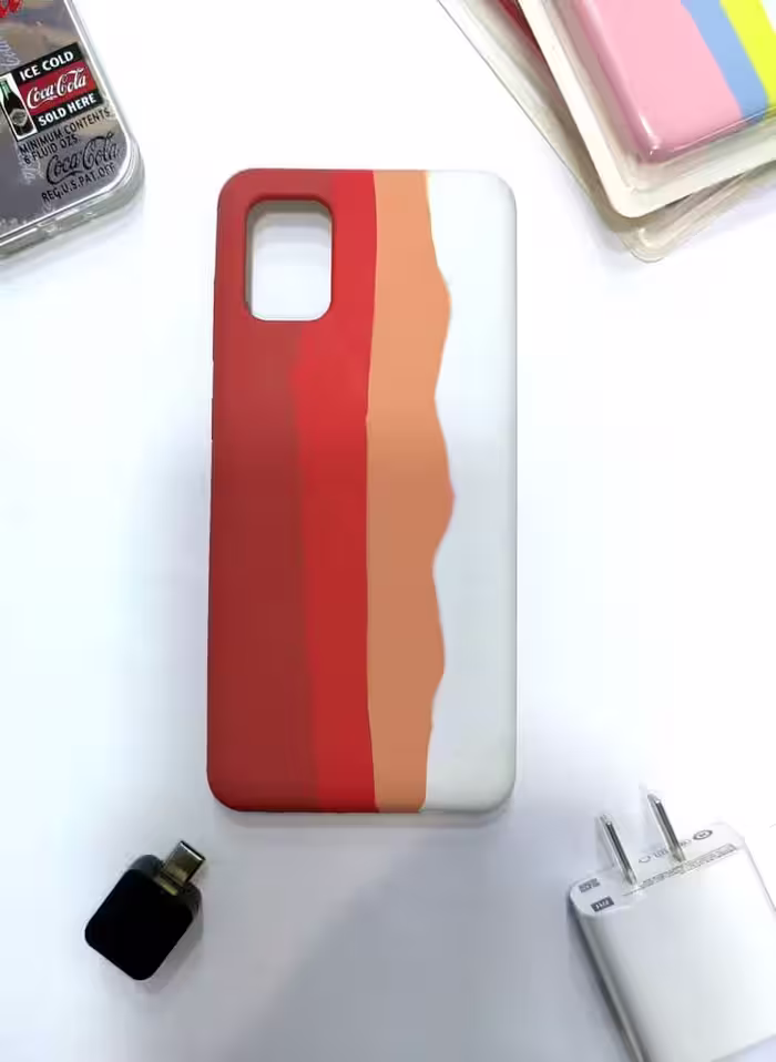 قاب سیلیکونی رنگین کمانی سامسونگ samsung A31Samsung A31 rainbow silicone case