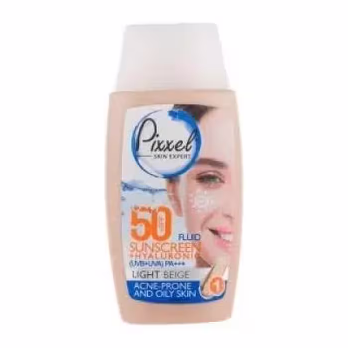 ضد آفتاب رنگی بژ طبیعی برند پیکسل با SPF50، مناسب پوست چرب، جوش‌دار و مختلط، حجم 50 میلی‌لیتر