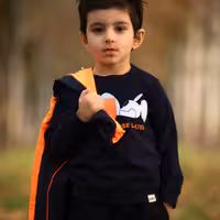 ست بلوز و سویشرت مشترک دخترانه و پسرانه M402 برشاد رنگ سرمه ای سایز 116