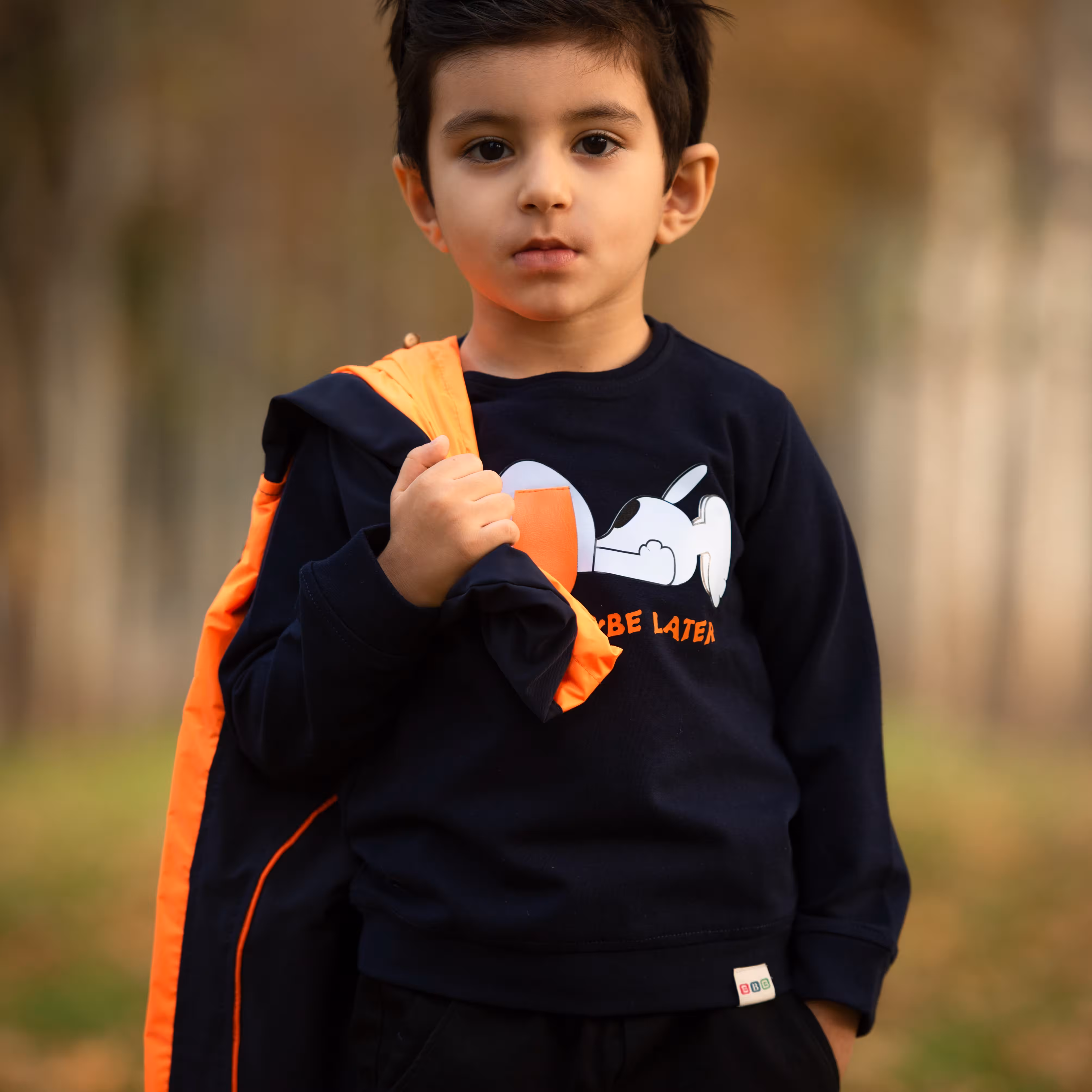 ست بلوز و سویشرت مشترک دخترانه و پسرانه M402 برشاد رنگ سرمه ای سایز 116