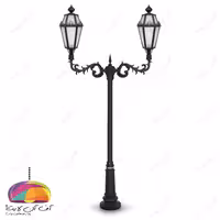 چراغ پارکی دو شعله مدل برنارد شاخه آرین پایه نارون شب تاب