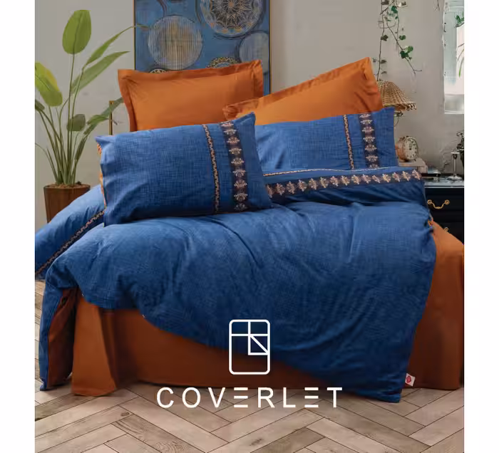 روتختی دونفره سرمه ای کاوری مدل Lusso