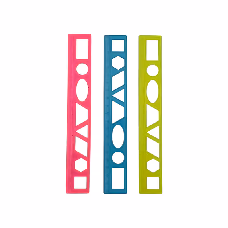 خط کش شابلون دار ژله ای 20 سانتی متر