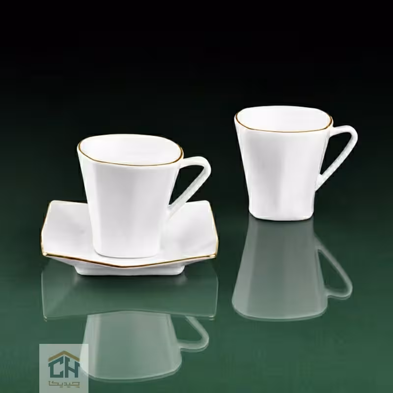 سرویس چای خوری 12 پارچه طرح برلیان خط طلا مدل 550