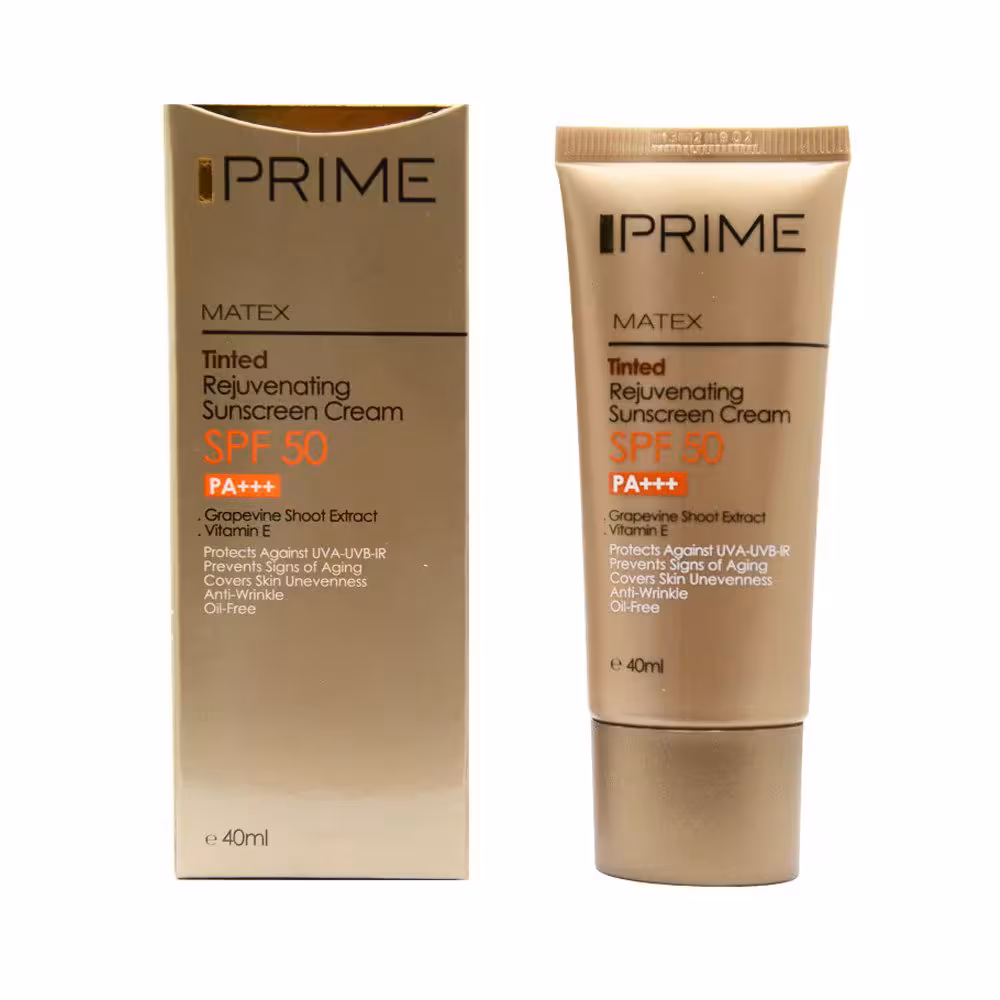 کرم ضدآفتاب جوان‌کننده SPF50 پریم 40 میلی لیتر | Prime Anti-Aging Sunscreen Cream SPF50 40ml