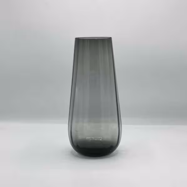 گلدان شیشه دودی شیاردار 157909