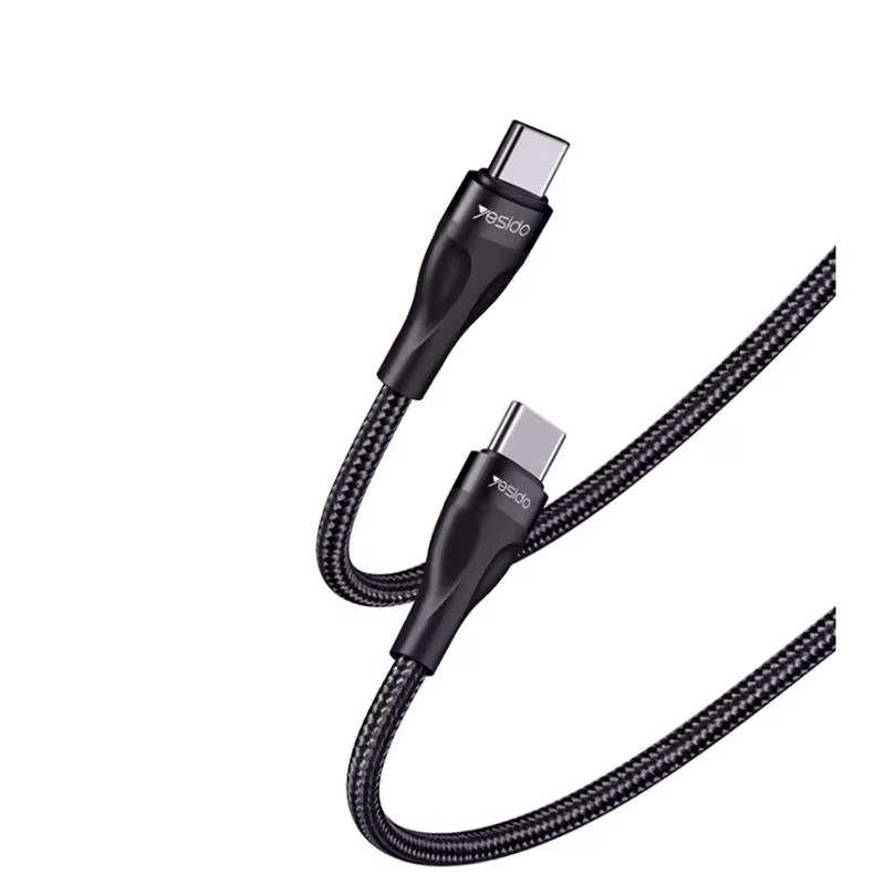 کابل دو سر تایپ سی فست شارژ 30 سانتی 45 وات پاور بانک یسیدو مدل Yesido Dual Type-C CA83