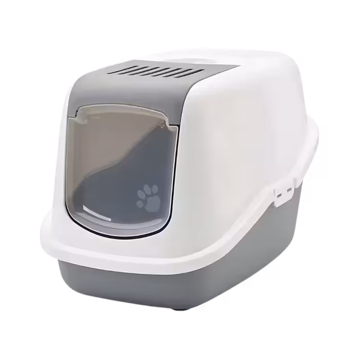 توالت مسقف گربه مدل nestor برند Savic ساویک سایز L رنگ خاکستری سفید