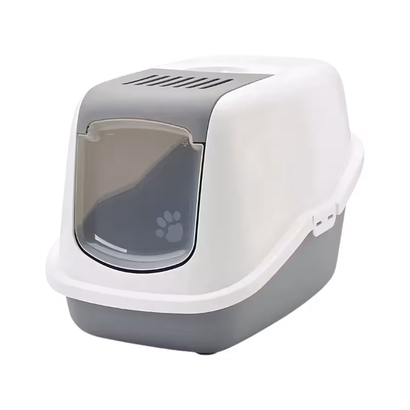 توالت مسقف گربه مدل nestor برند Savic ساویک سایز L رنگ خاکستری سفید